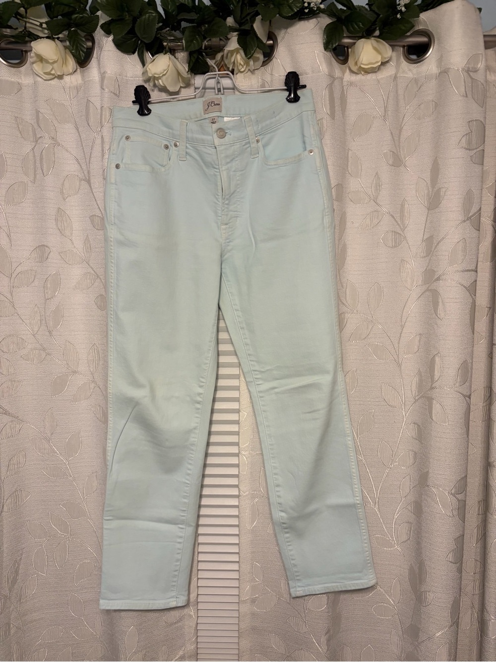 J. Crew Pale Blue Women's Straight-Leg Jeans, Ankle Length